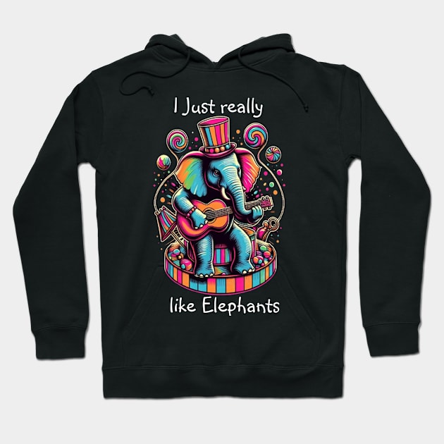 Harmonious Elephant: Guitar Jam Session Hoodie by coollooks